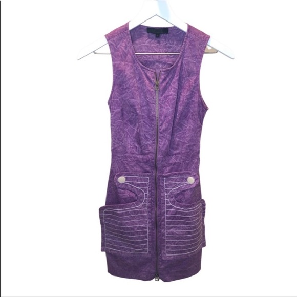 $485. Kelly Wearstler Purple Mineral wash Gena mini 👗“Vintage” Dress size 08 - Picture 8 of 14